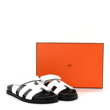 Hermes Calfskin Womens Chypre Sandals 39 White 9 of 9