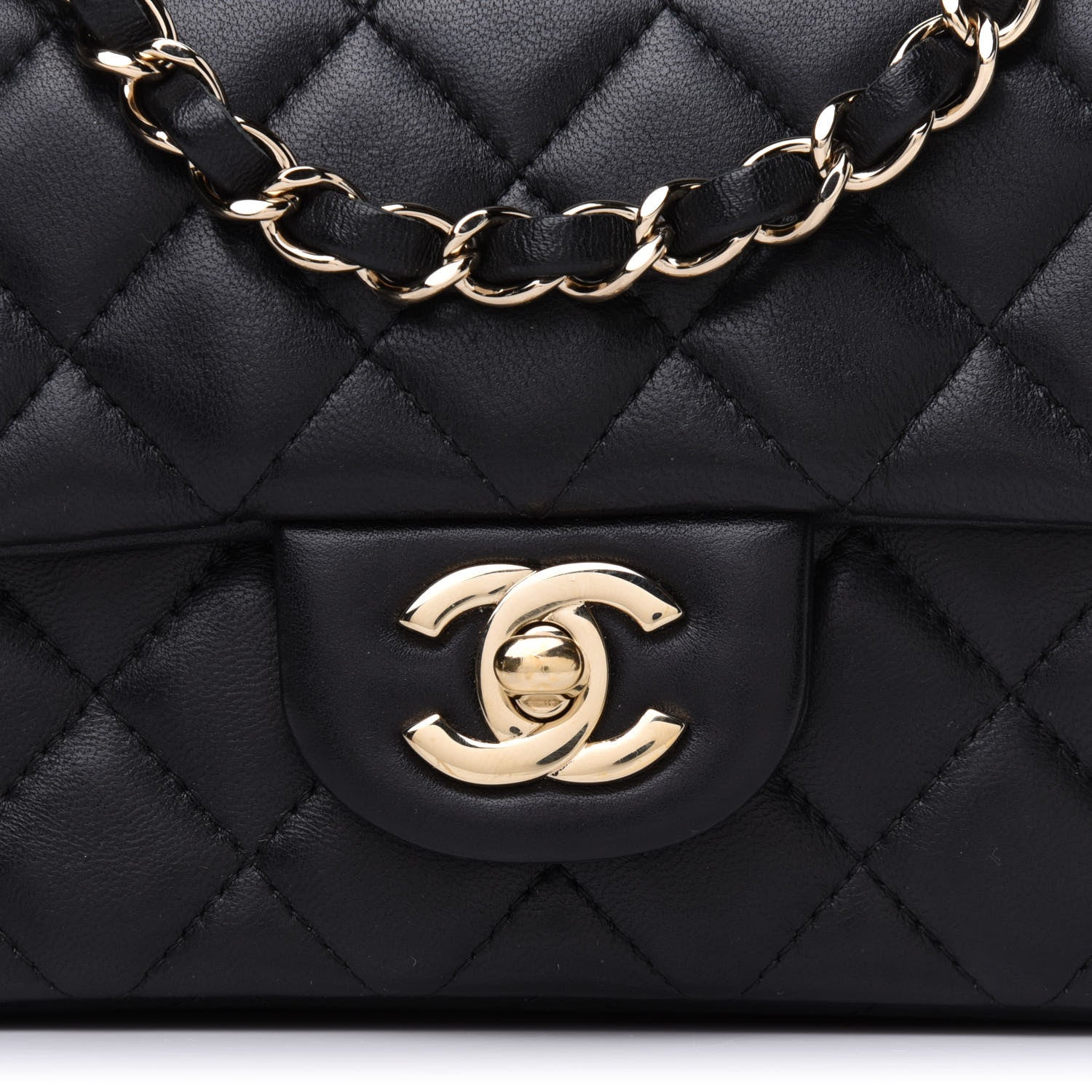 Chanel Lambskin Quilted Mini Rectangular Flap Black 8 of 14