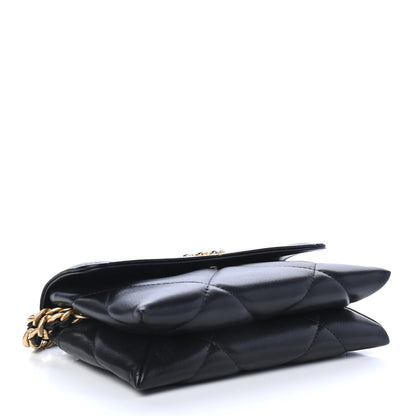 Chanel Lambskin Quilted Chanel 19 Flap Clutch Black 4 of 10