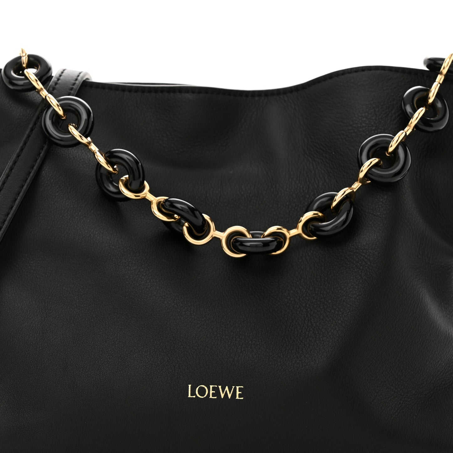 Nappa Calfskin Mini Flamenco Knot Clutch With Chain Black