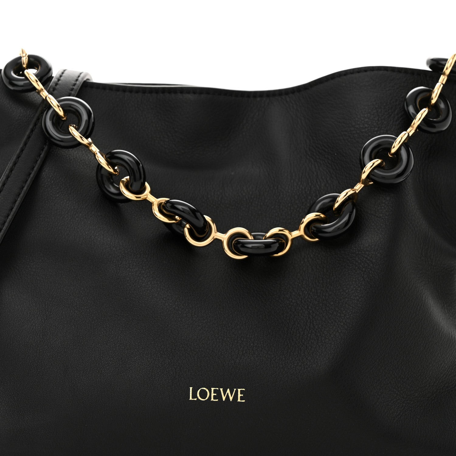 Loewe Nappa Calfskin Mini Flamenco Knot Clutch With Chain Black 8 of 12