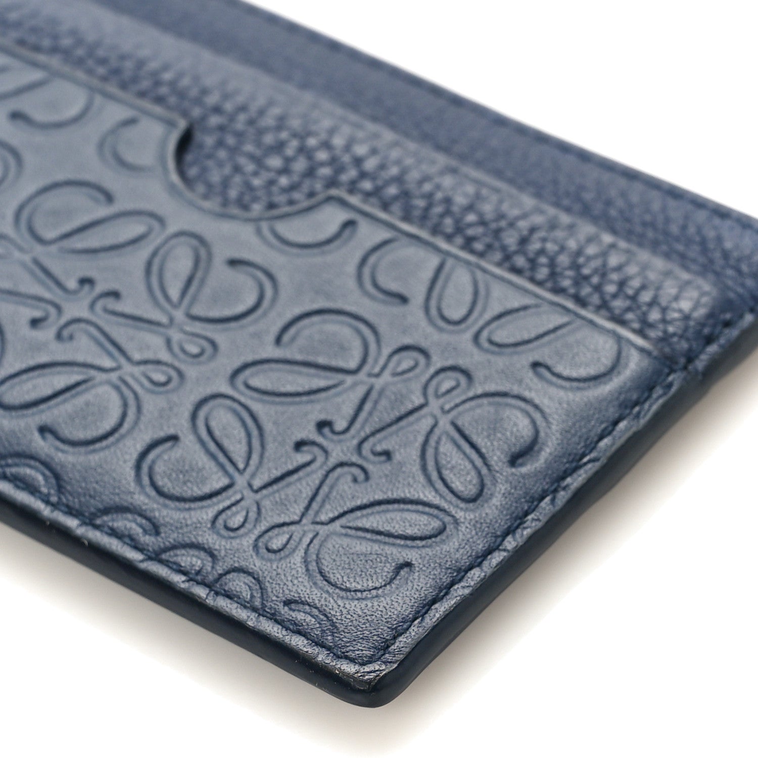 Loewe Calfskin Embossed Anagram Cardholder Navy Blue 8 of 8