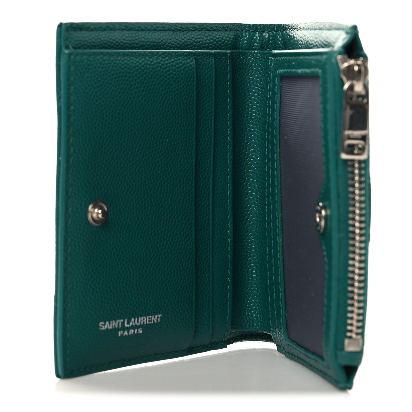 Grain De Poudre Matelasse Chevron Monogram Zipped Card Case Malachite Green