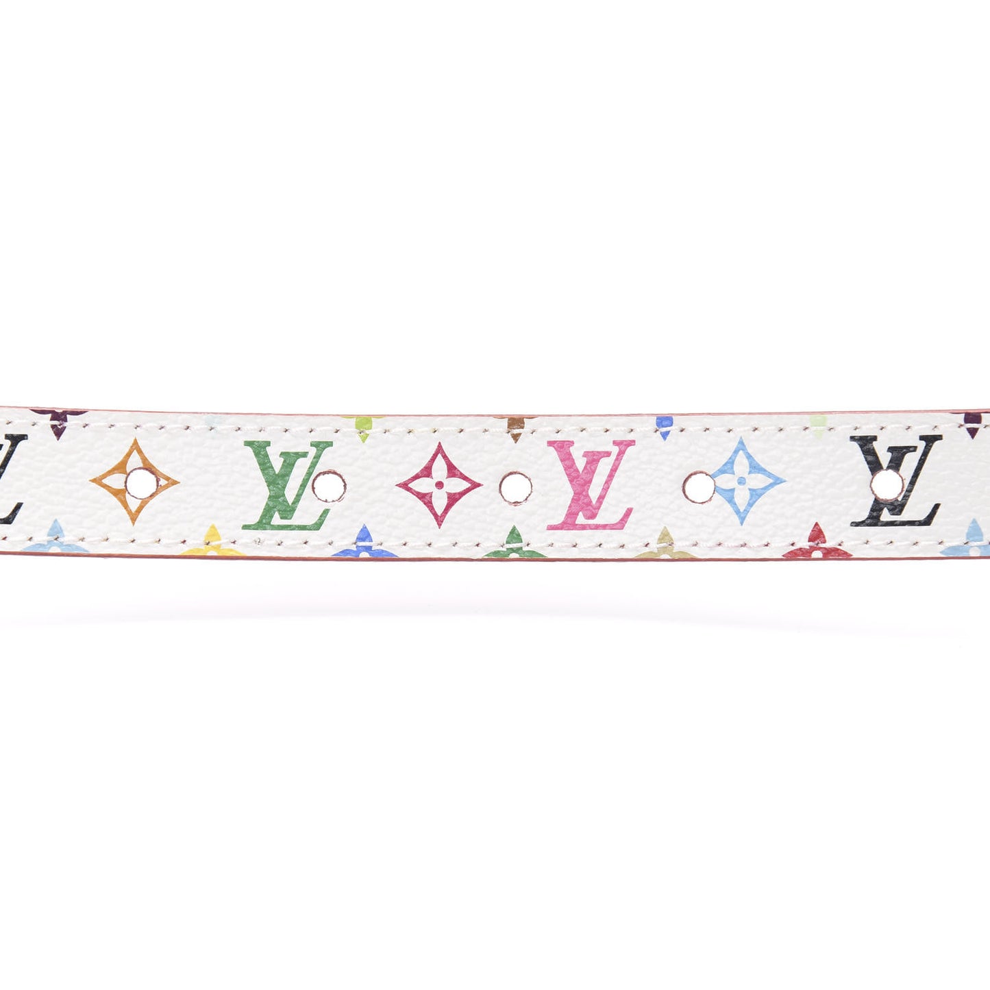 Monogram Multicolor LV Initiales Belt 80 32 White