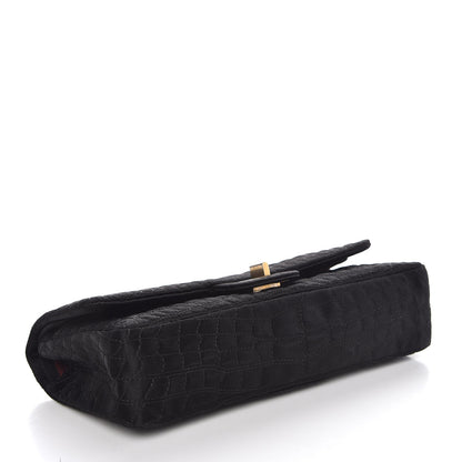 Chanel Satin Coco's Croc 2.55 Reissue East West Flap Black 4 of 7