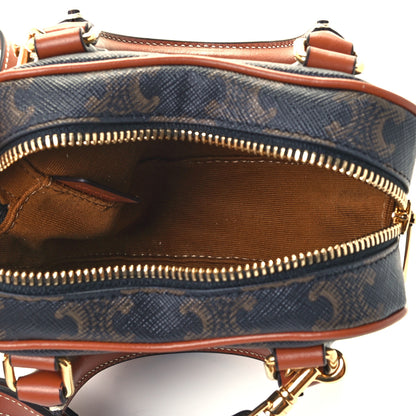 Celine Triomphe Canvas Calfskin Heart Bag Tan 5 of 10