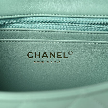 Chanel Lambskin Quilted Mini Rectangular Flap Light Green 6 of 9