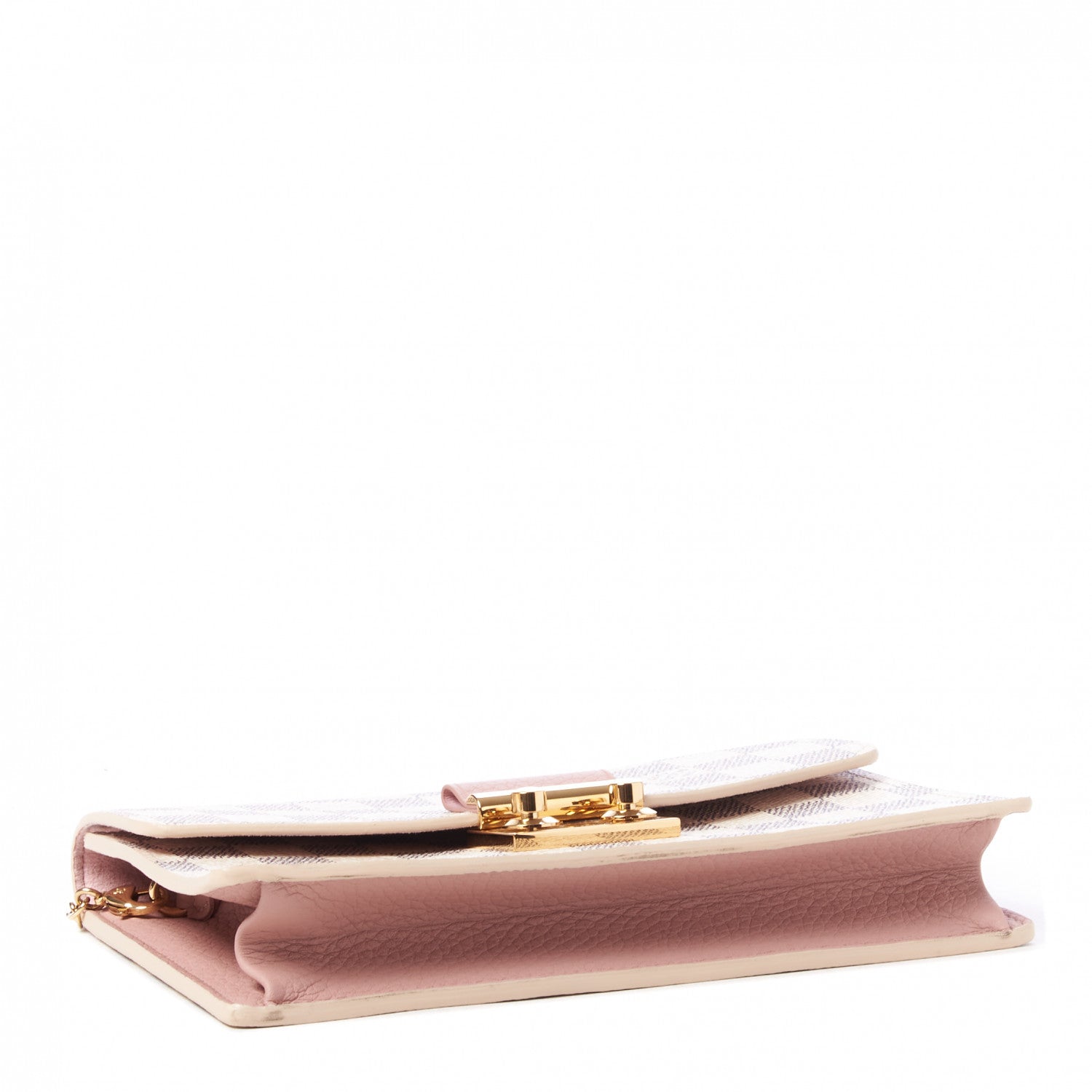 Louis Vuitton Damier Azur Croisette Chain Wallet Rose Ballerine 3 of 7