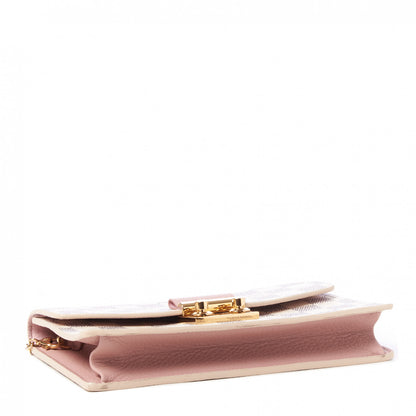 Louis Vuitton Damier Azur Croisette Chain Wallet Rose Ballerine 3 of 7