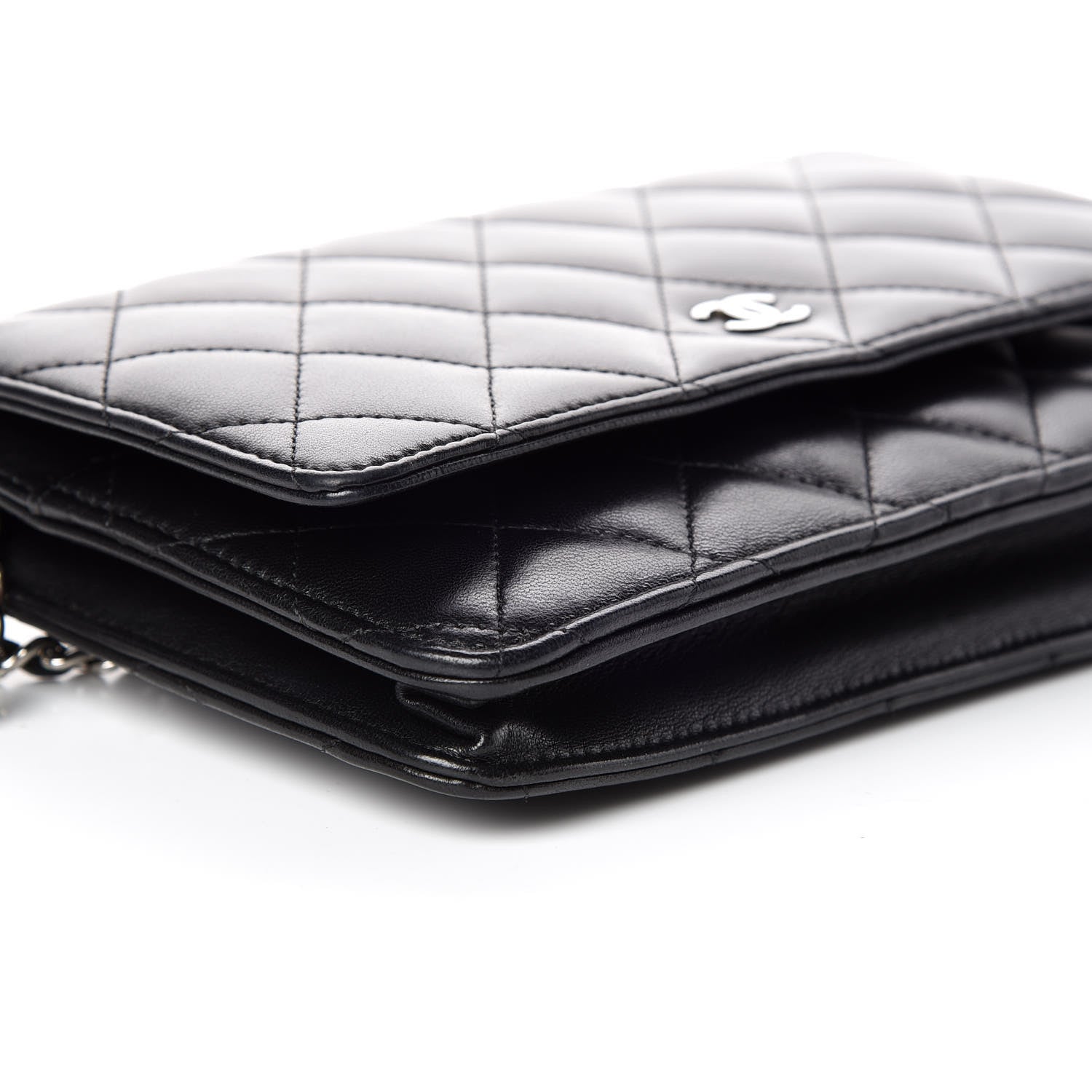 Chanel Lambskin Quilted Wallet On Chain WOC Black 5 of 11