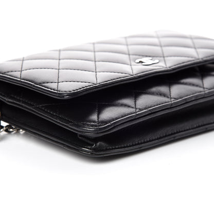 Chanel Lambskin Quilted Wallet On Chain WOC Black 5 of 11