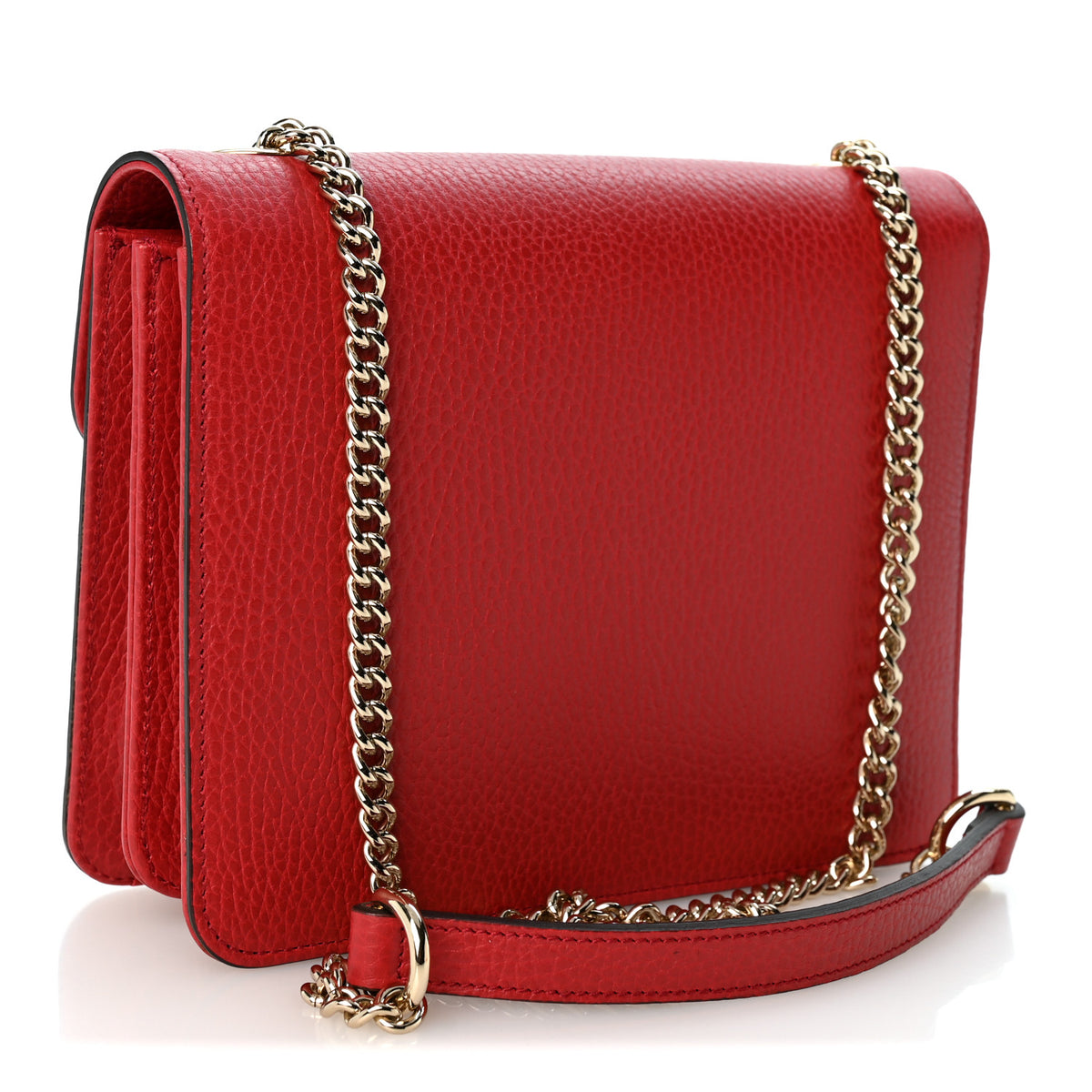 Gucci Dollar Calfskin Small Interlocking G Shoulder Bag Red 3 of 9