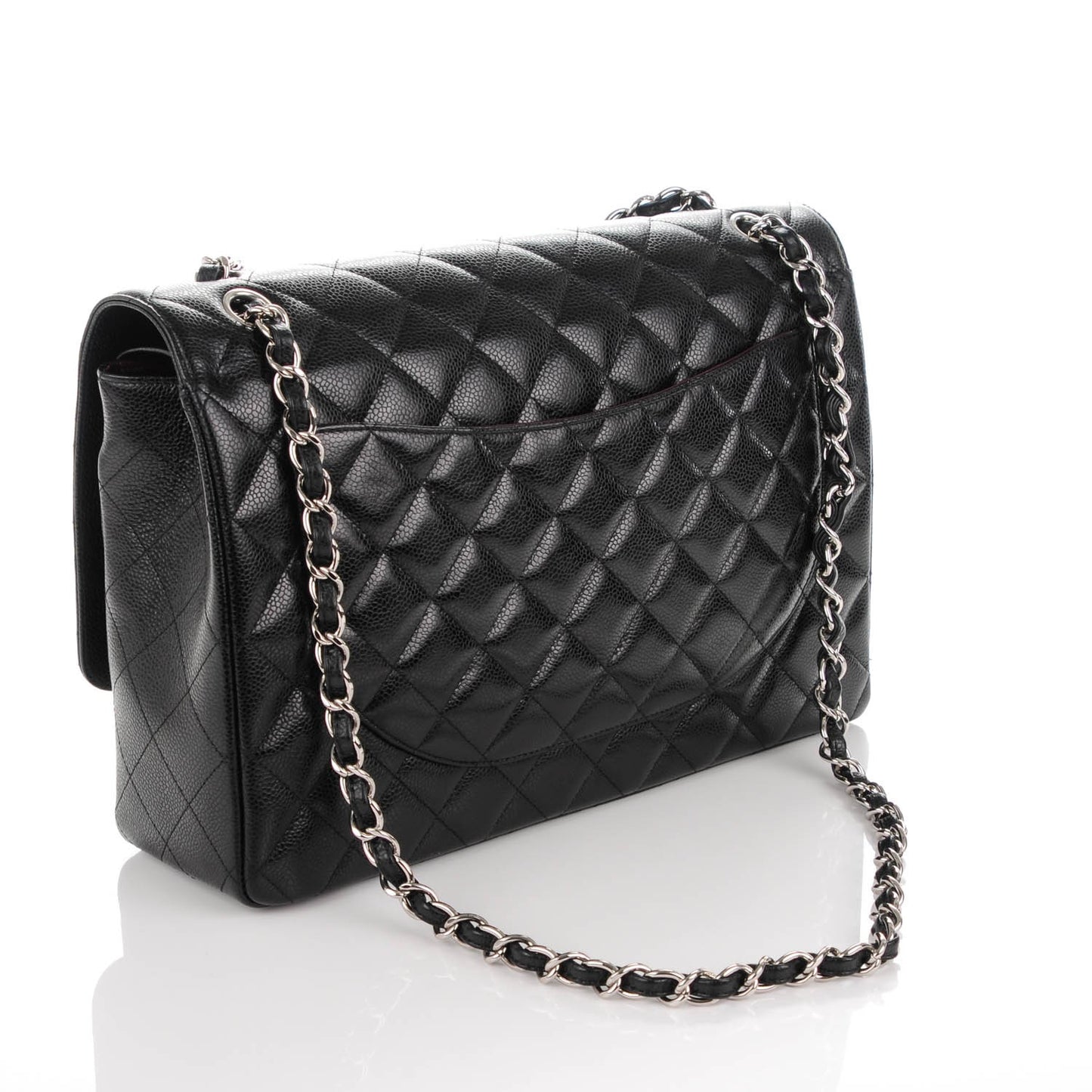 Caviar Quilted Maxi Double Flap Black