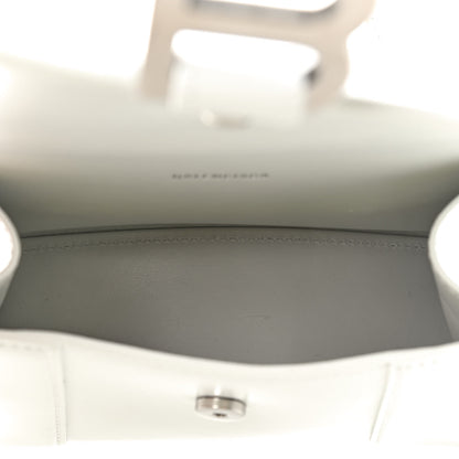 Balenciaga Box Calfskin Graffiti Logo Hourglass Top Handle Bag XS White Light Silver 6 of 7