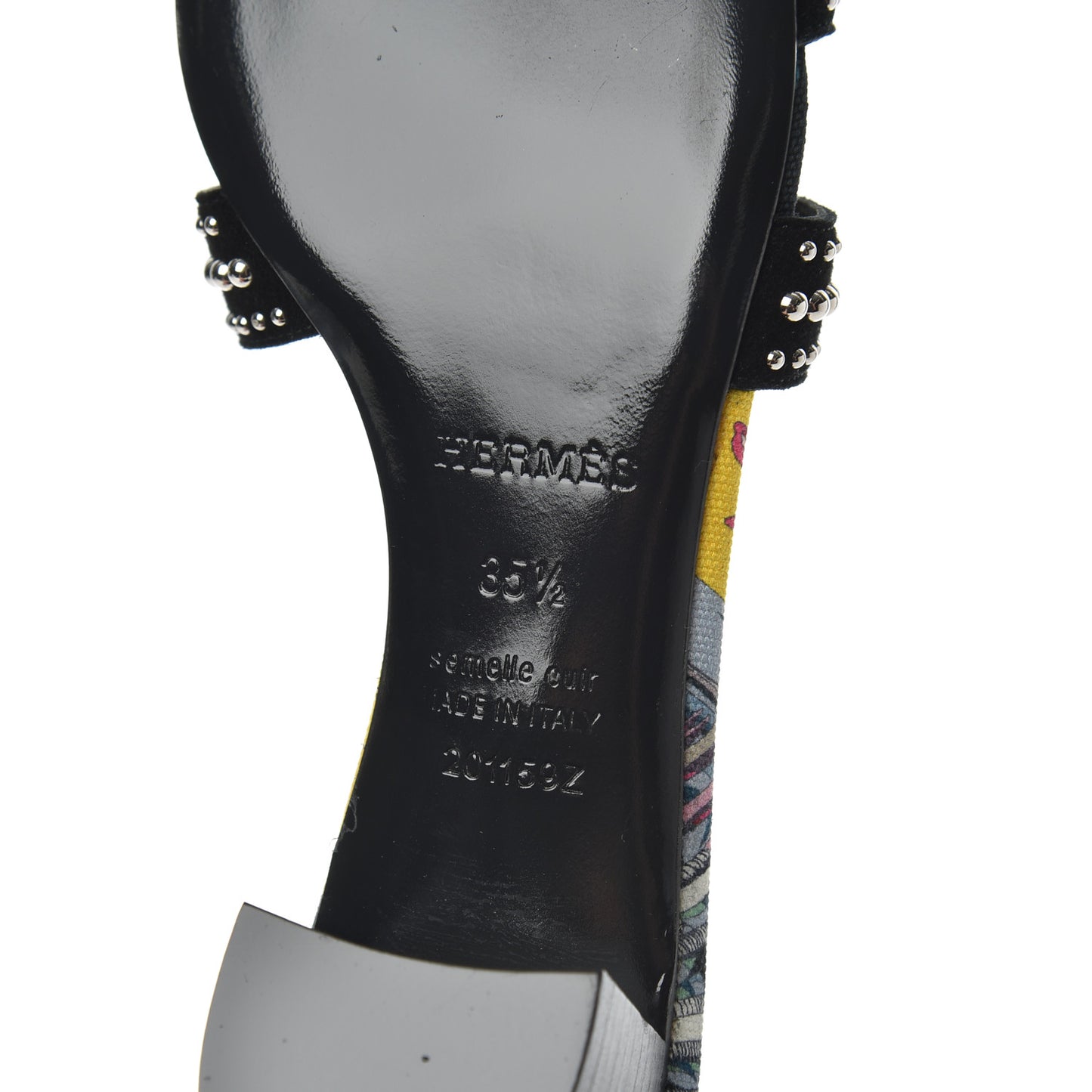 Suede Goatskin Studded Oasis Sandals 35.5 Black