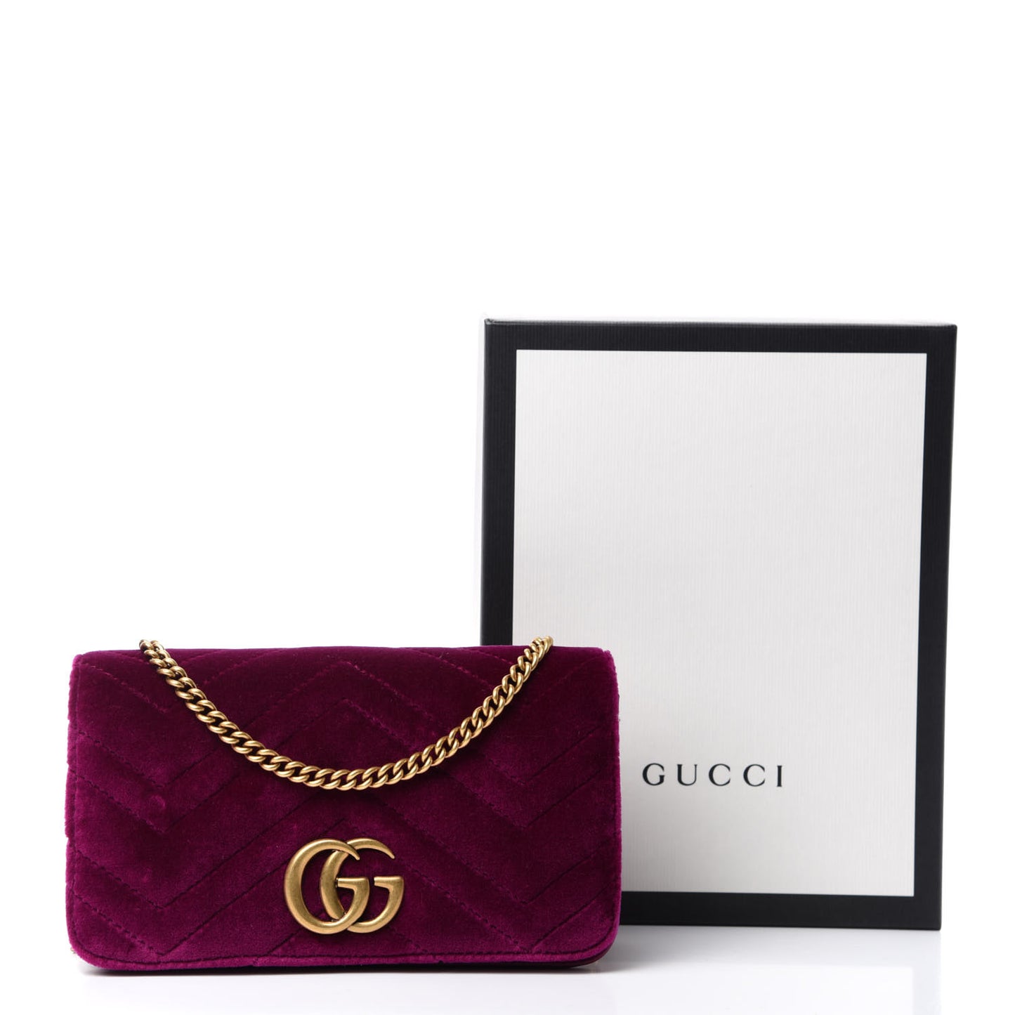 Velvet Matelasse GG Marmont Mini Bag Fuchsia Violet Cyclamen