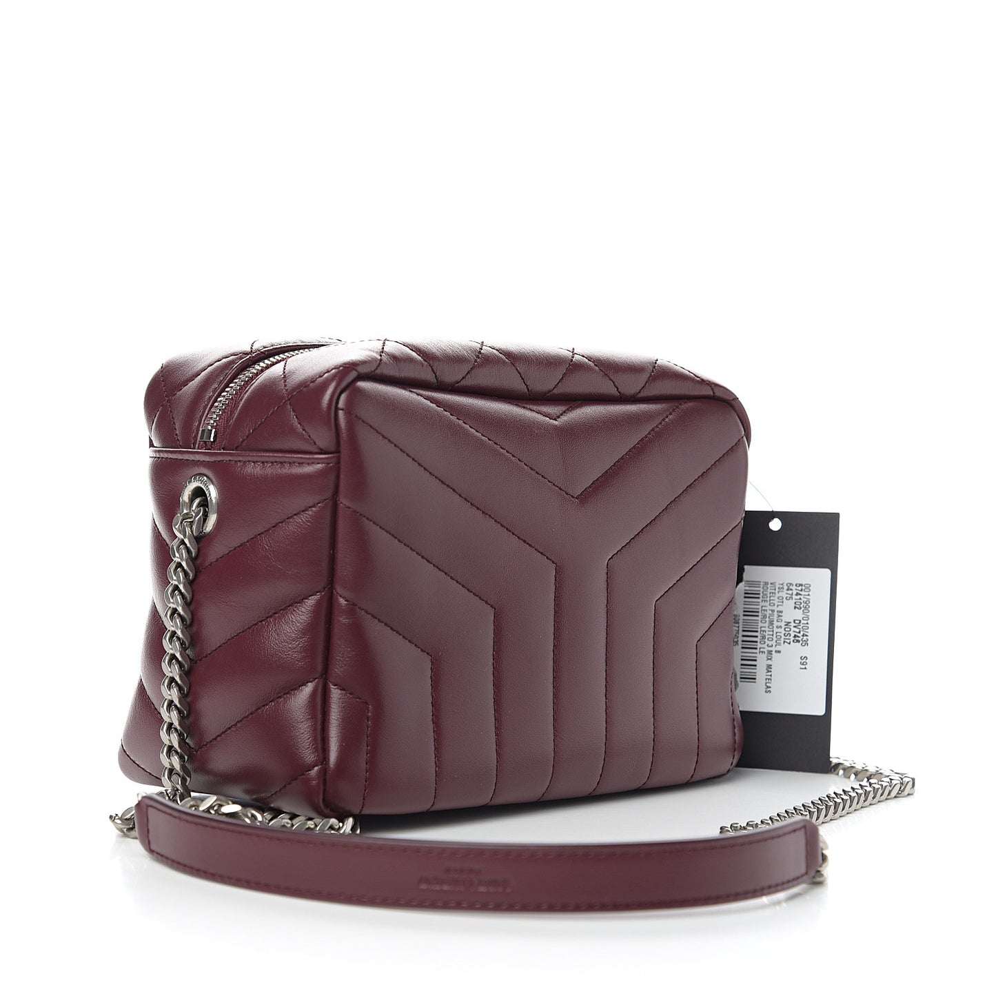 Calfskin Y Quilted Monogram Small Loulou Bowling Bag Rouge Legion