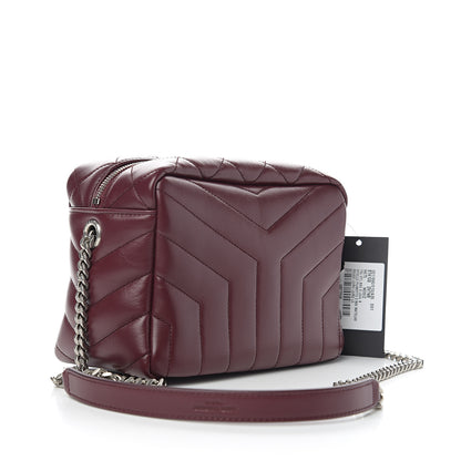 Saint Laurent Calfskin Y Quilted Monogram Small Loulou Bowling Bag Rouge Legion 2 of 8