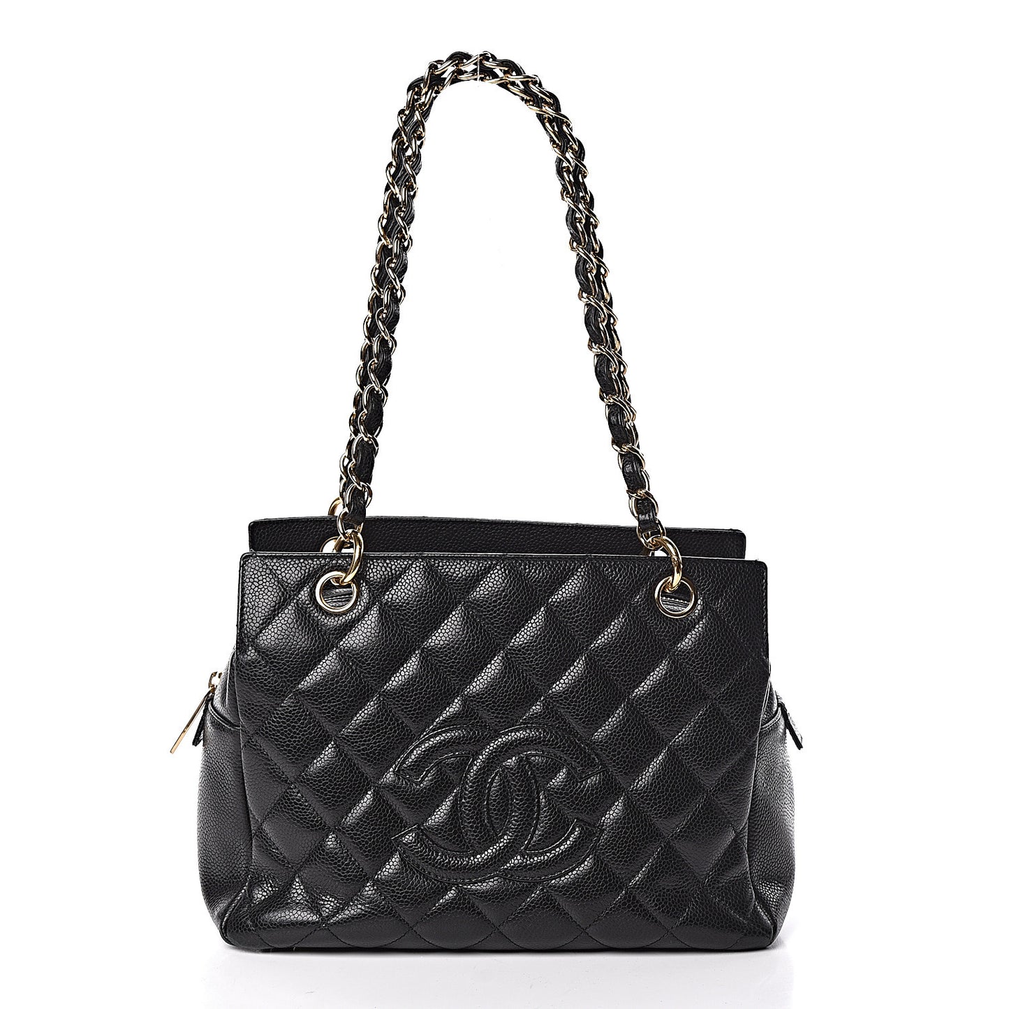 Caviar Quilted Petit Timeless Tote PTT Black