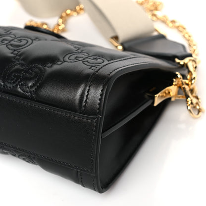 Gucci Calfskin GG Matelasse Small Slim Chain Shoulder Bag Black Natural 9 of 9