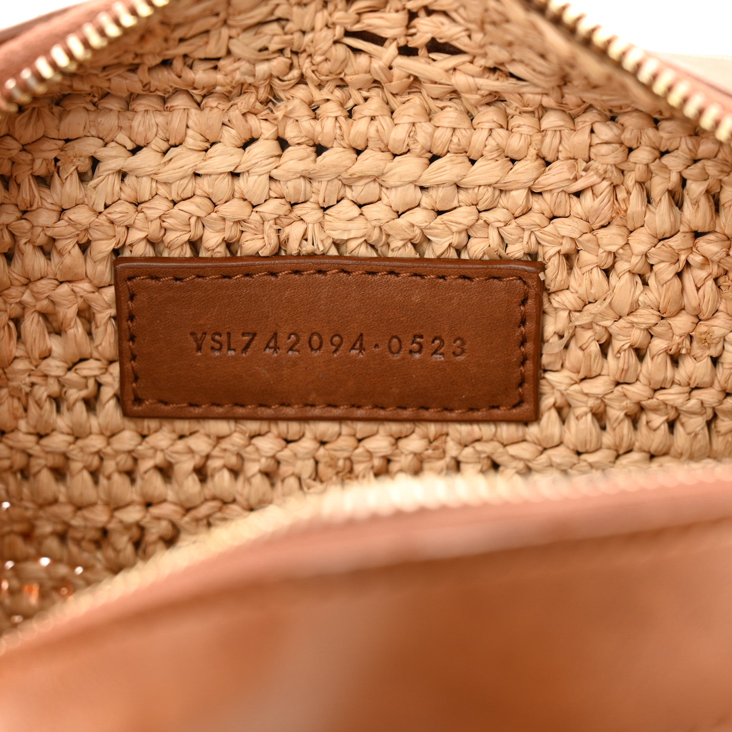 Saint Laurent Raffia Calfskin Le Monogramme Coeur 7 of 10