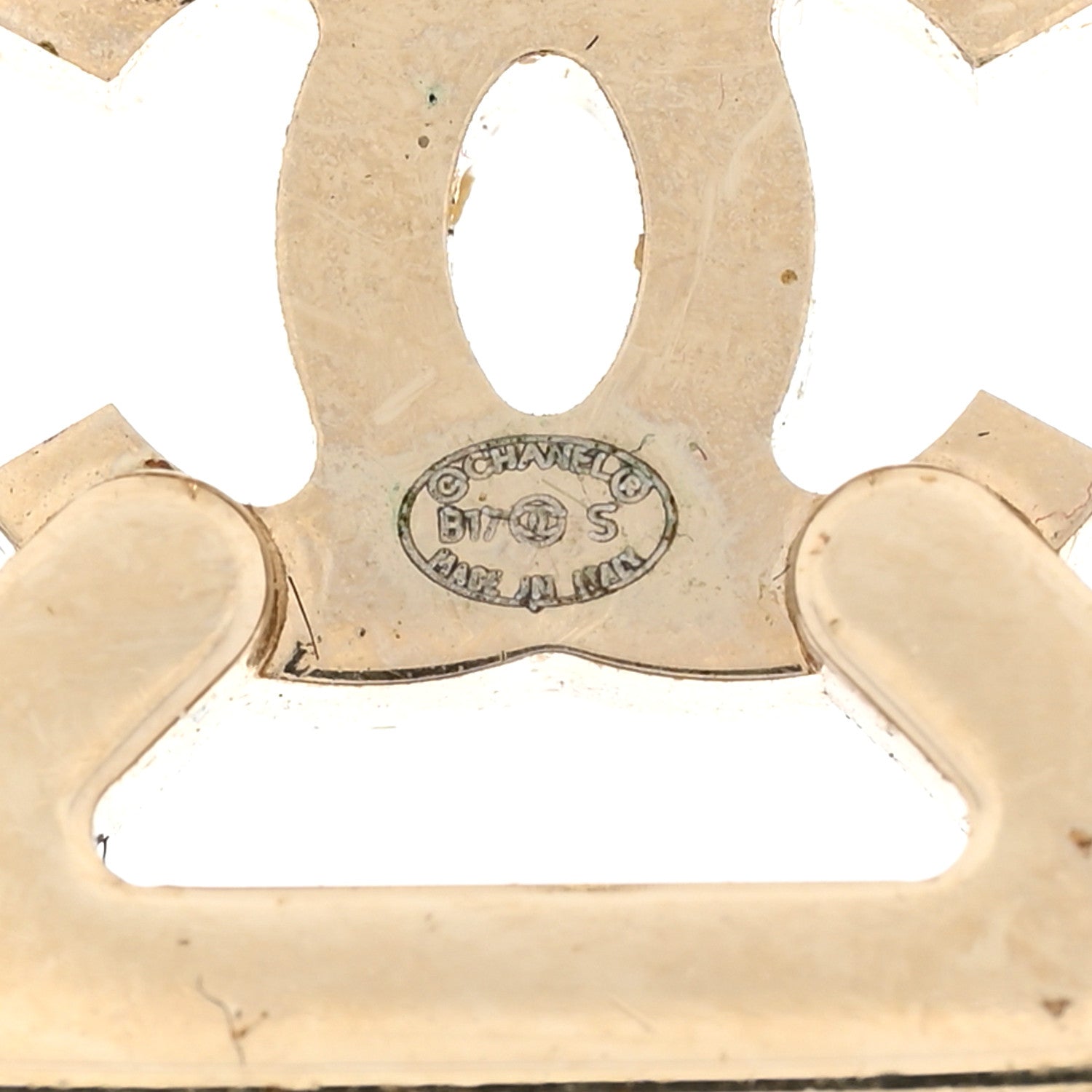 Chanel Crystal CC Square Earrings Gold Pink 3 of 4