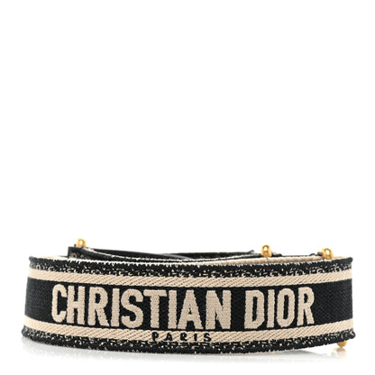 Christian Dior Canvas Embroidered Shoulder Strap Black 1 of 4