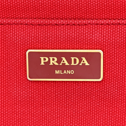 Prada Canapa Small Logo Tote Rosso 6 of 12