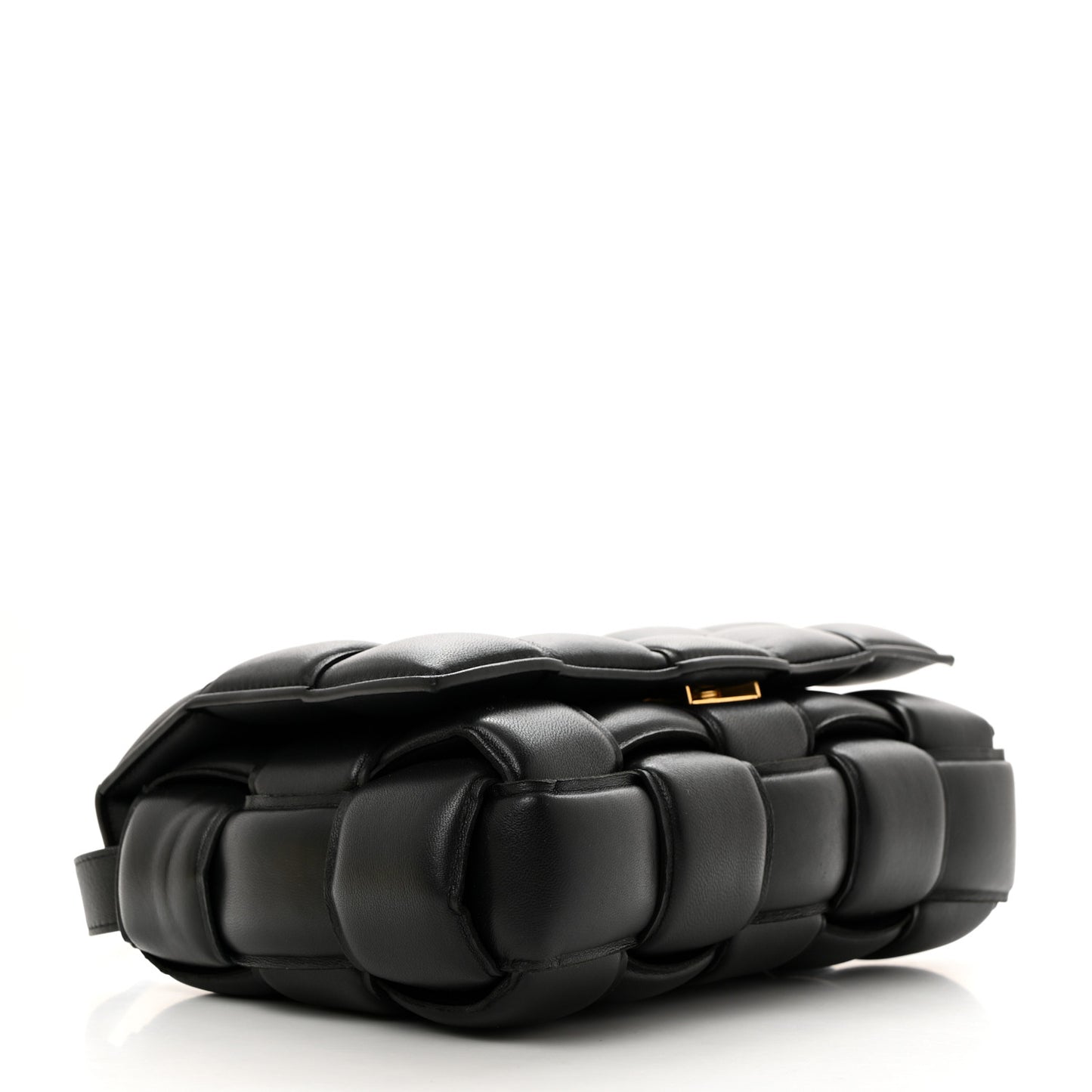 Nappa Maxi Intreccio Padded Cassette Crossbody Bag Black