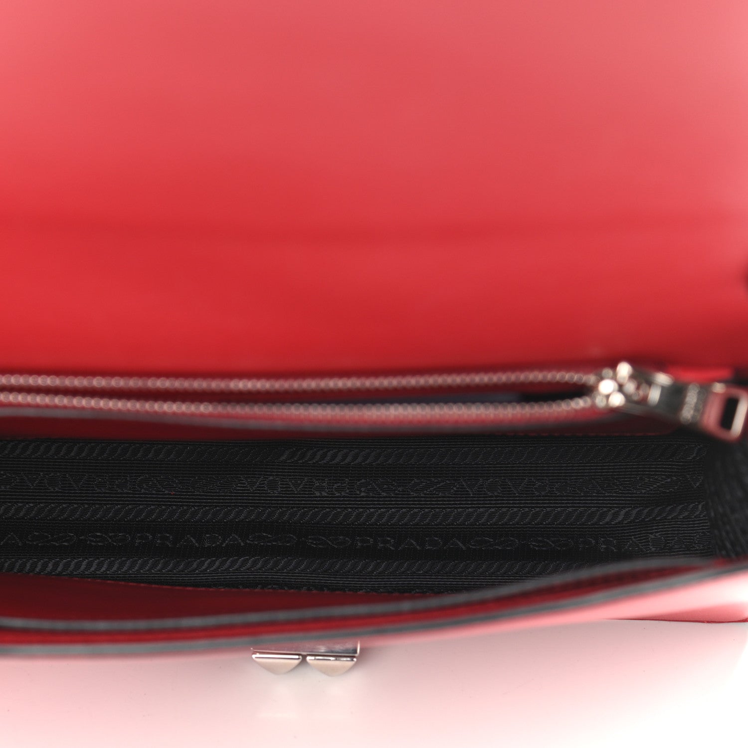 Prada Saffiano City Calfskin Studded Large Elektra Shoulder Bag Fuoco Black 5 of 9
