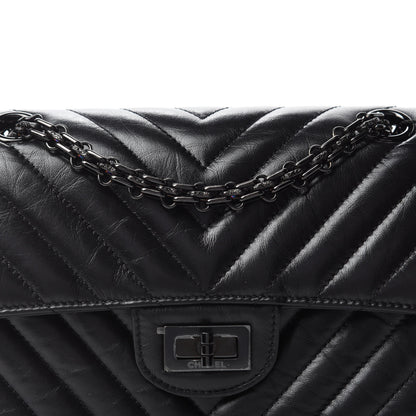Chanel Aged Calfskin Chevron Quilted 2.55 Reissue Mini Flap So Black 10 of 11