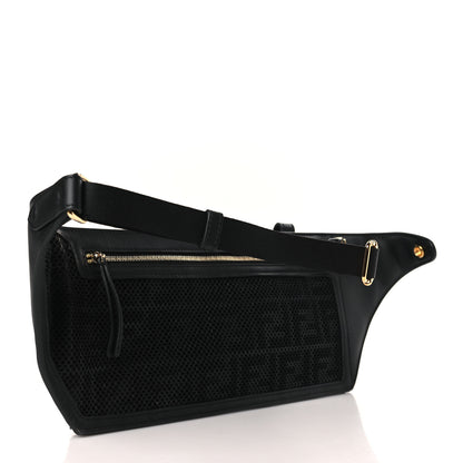Fendi Vitello Grace Matte 3 Pocket Belt Pouch Black Soft Gold 3 of 8