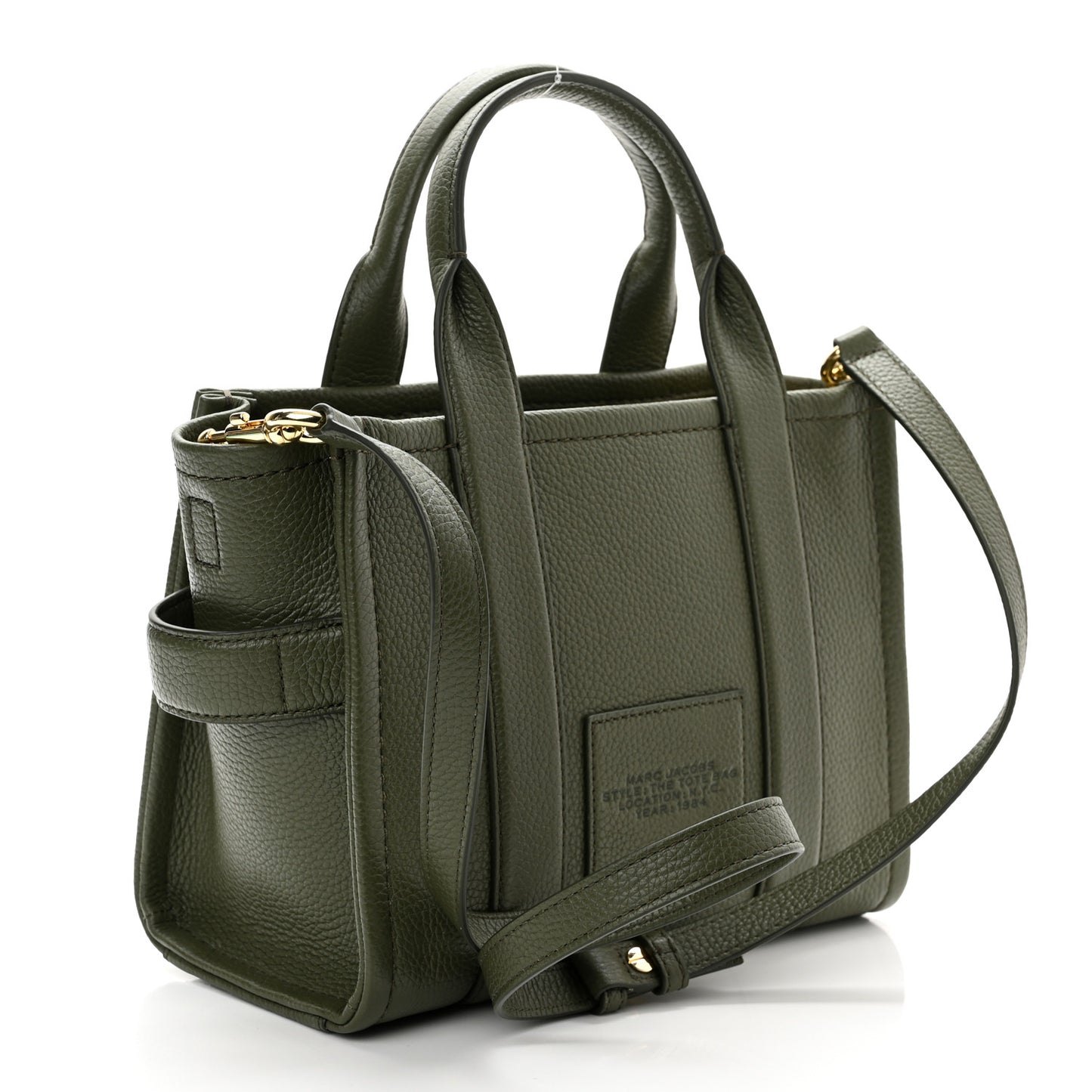 Grained Calfskin Small The Tote Bag Bronze Green