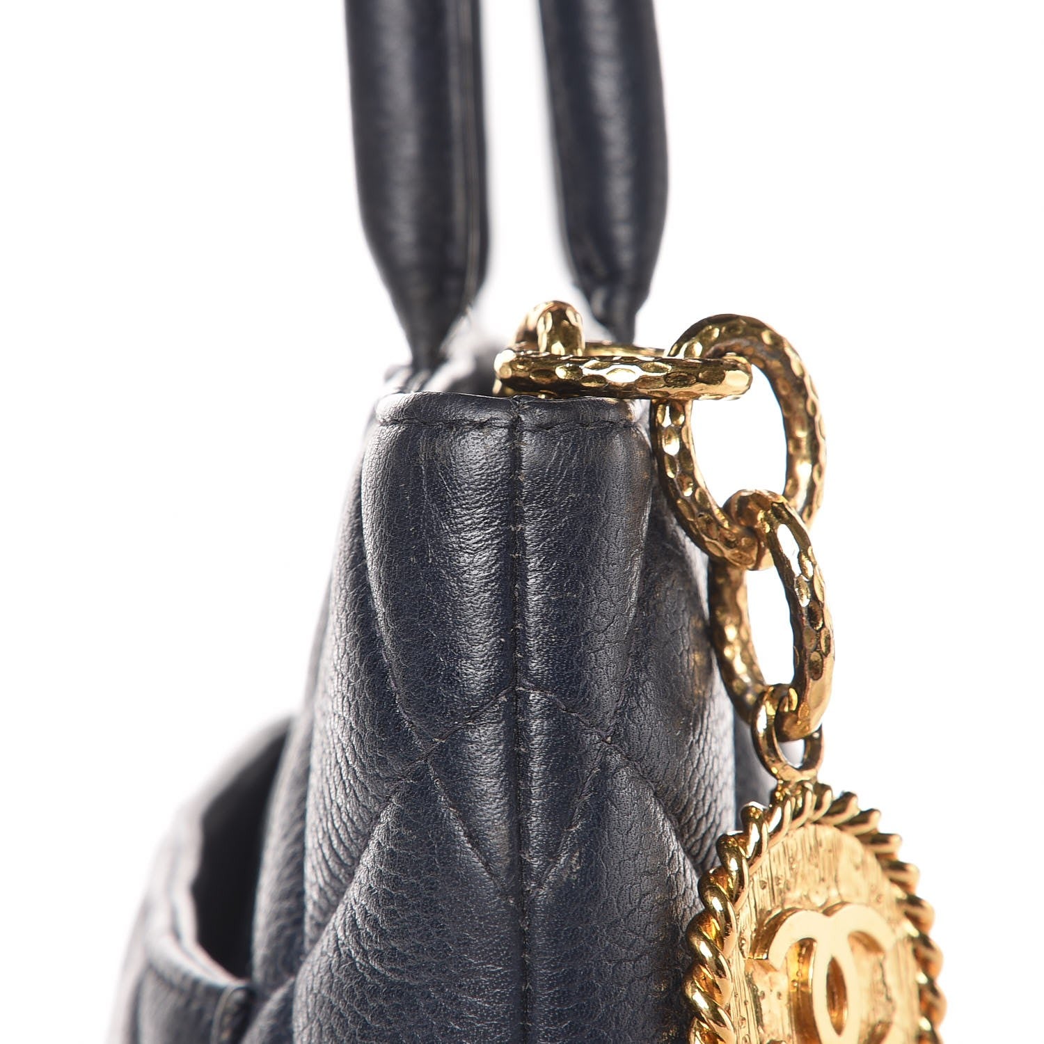 Chanel Caviar Quilted Medallion Tote Navy 19 of 22