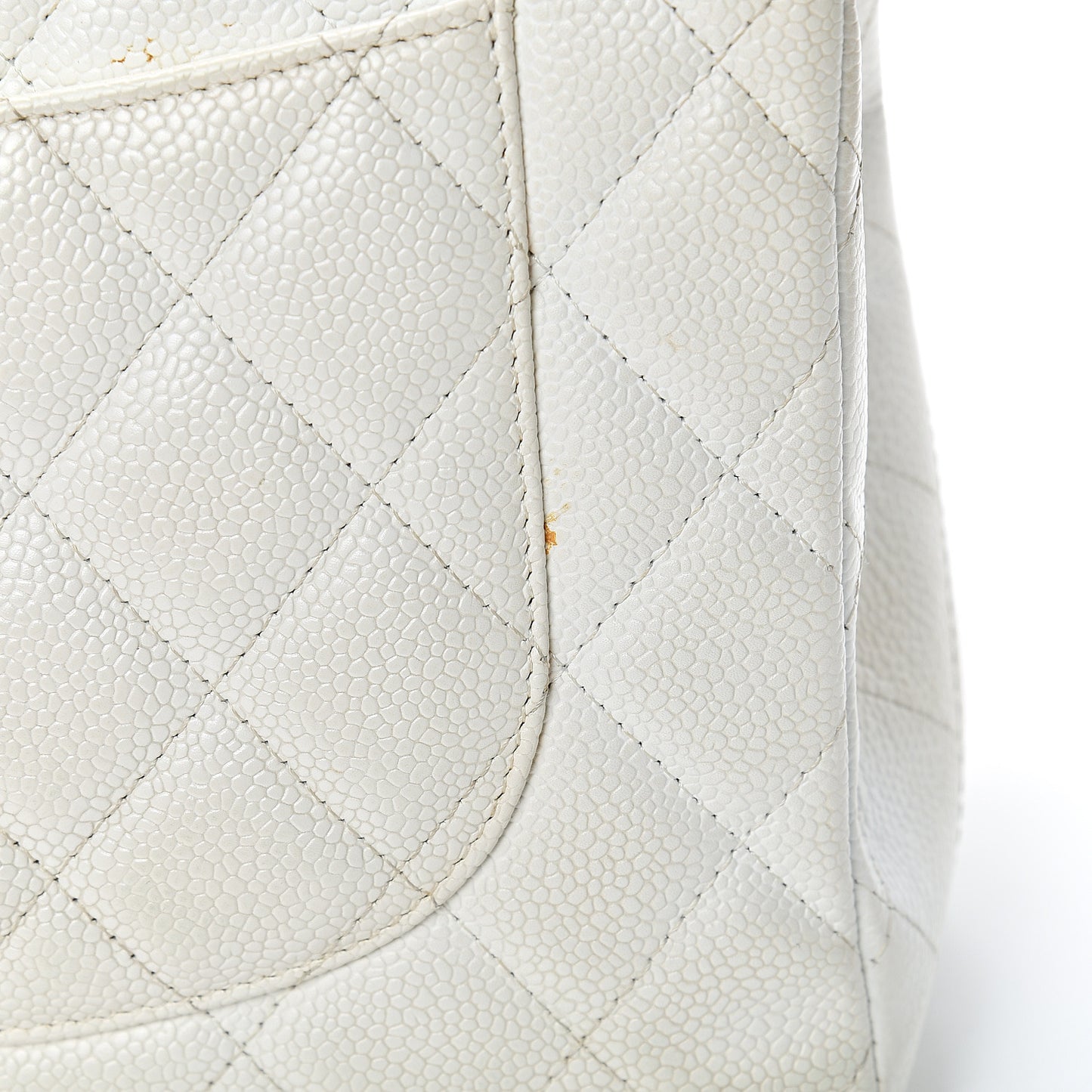 Caviar Quilted Jumbo Single Flap White