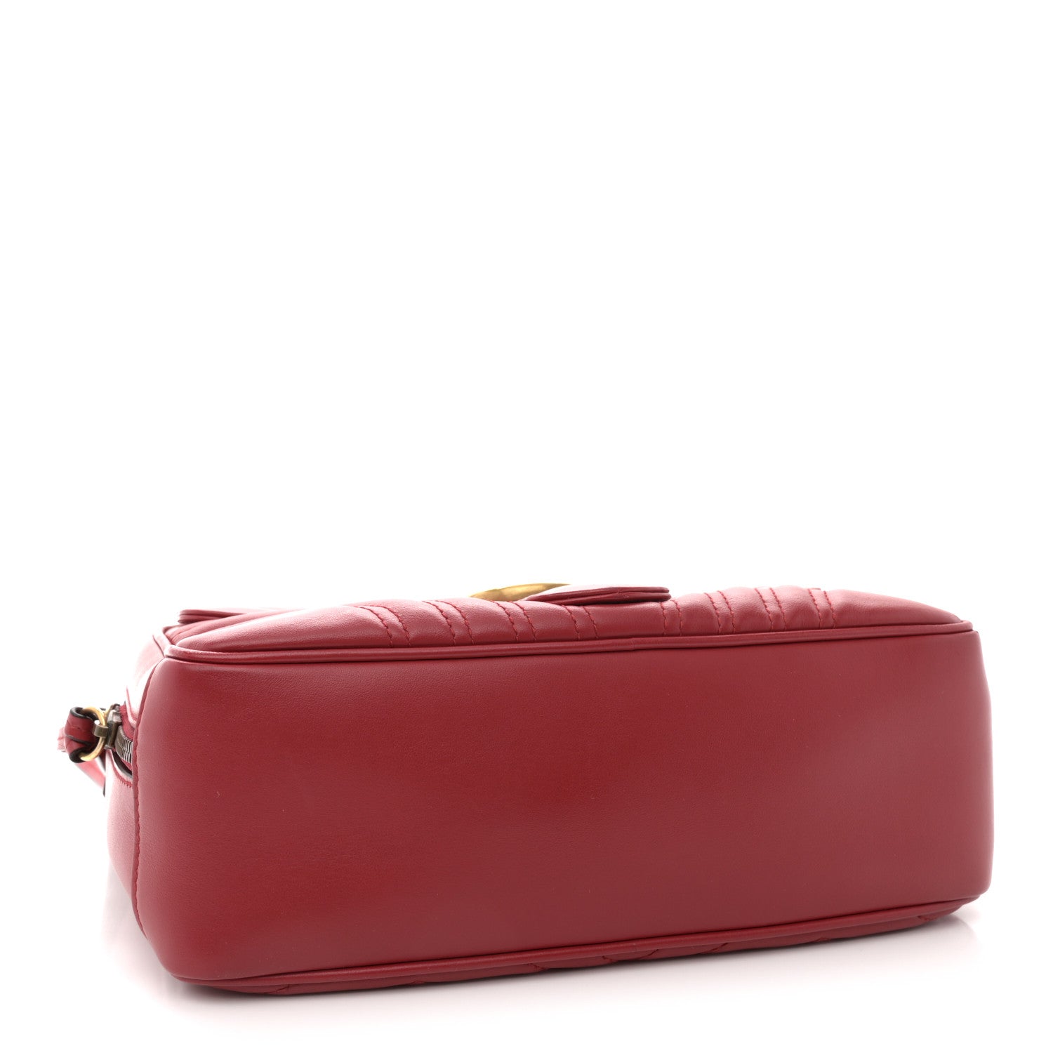Gucci Calfskin Matelasse Sylvie Web Small GG Marmont Top Handle Shoulder Bag Hibiscus Red 4 of 11