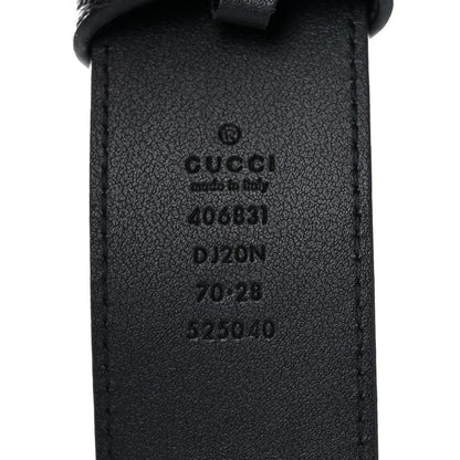 Gucci Textured Dollar Calfskin Nickel Double G 40mm Belt 70 28 Black 3 of 7