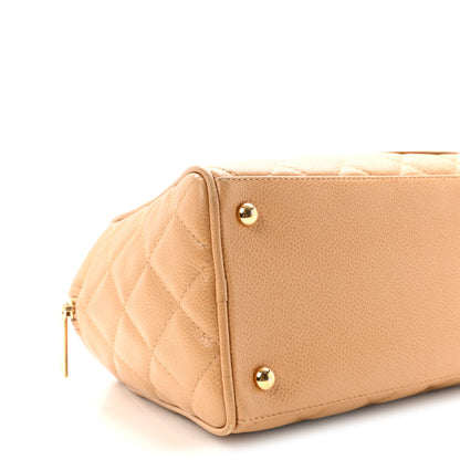 Chanel Caviar Quilted Large Bowler Bag Beige 9 of 10