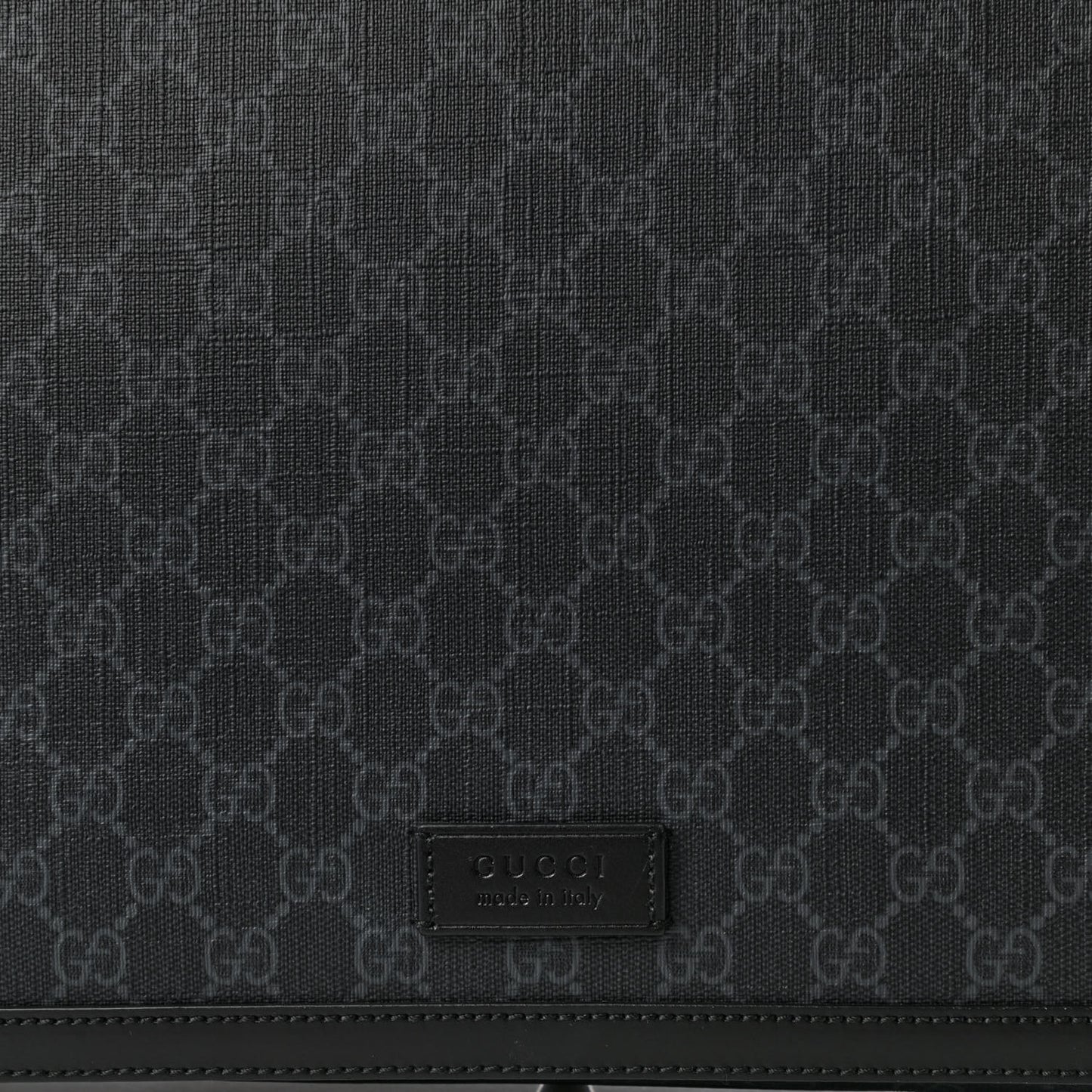 GG Supreme Monogram Web Messenger Diaper Bag Black Grey