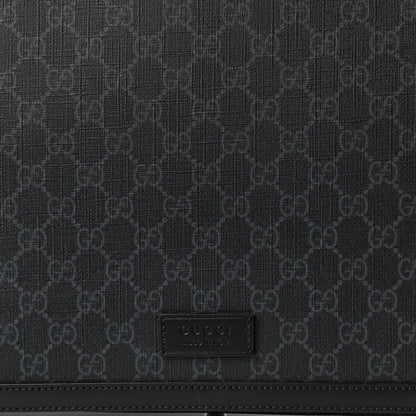 Gucci GG Supreme Monogram Web Messenger Diaper Bag Black Grey 9 of 11