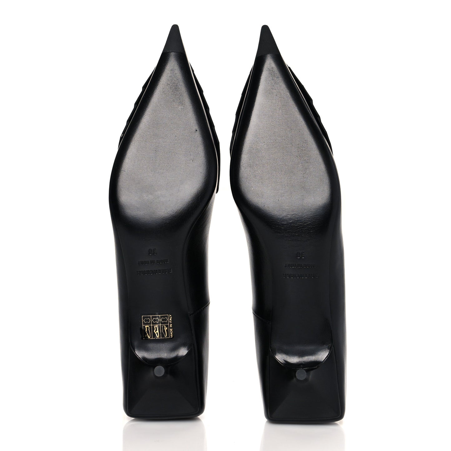 Shiny Kidskin Fringe Pointy Toe BB Knife Pumps 38 Black