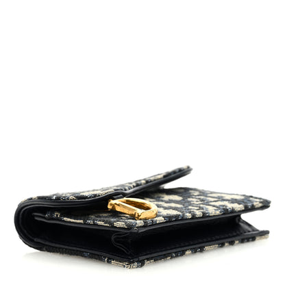 Christian Dior Oblique Saddle Card Holder Blue 4 of 6