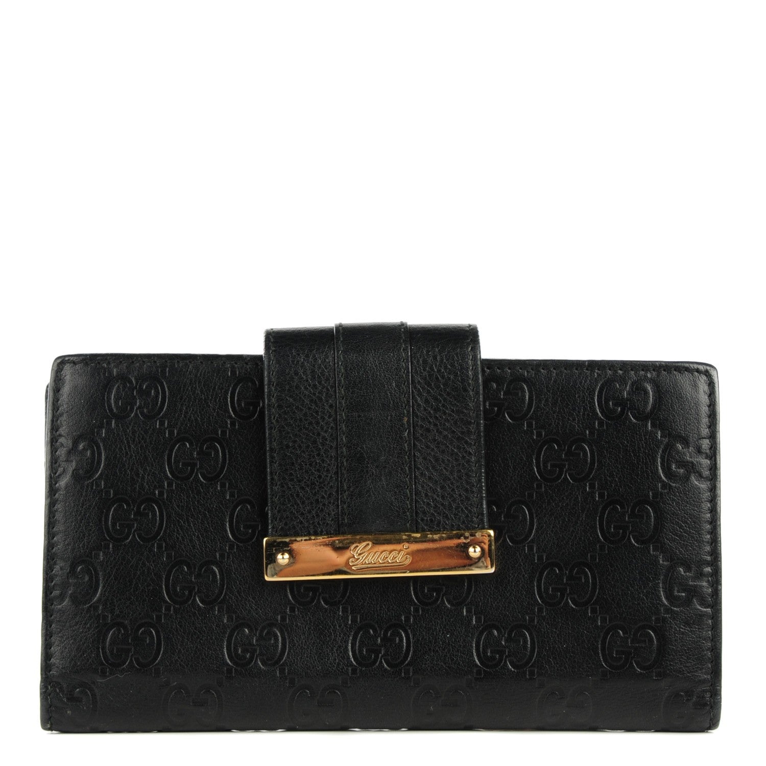 Gucci Guccissima Ladies Web Long Wallet Black 1 of 7