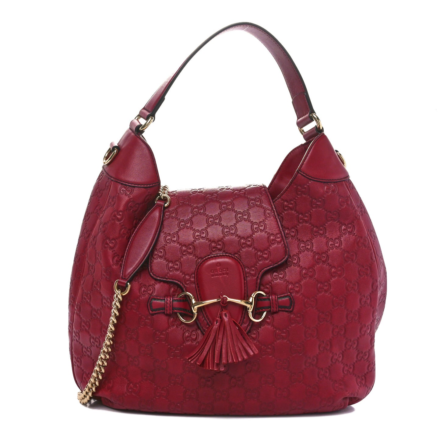 Soft Guccissima Medium Emily Hobo Classic Ruby