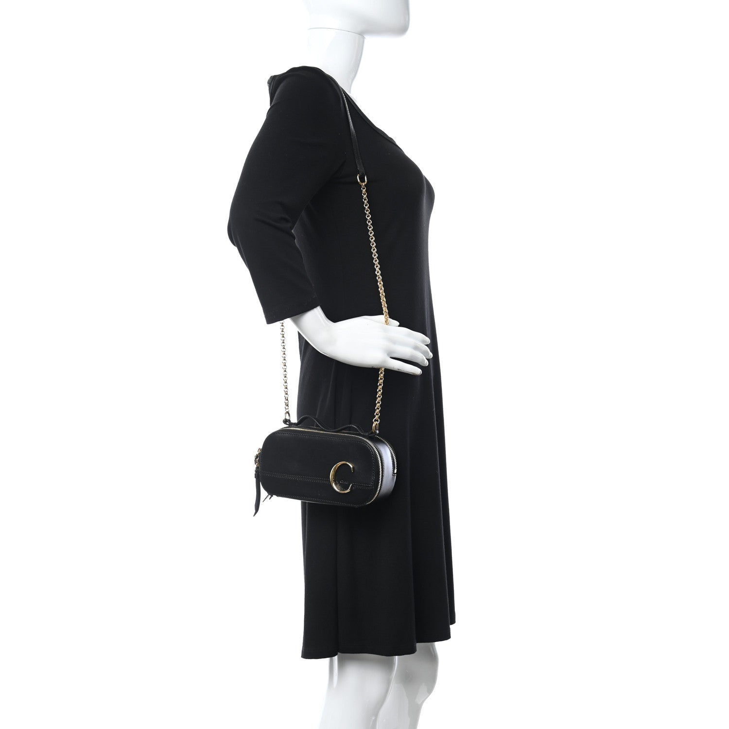 Chloe Calfskin Mini C Vanity Bag Black 2 of 12