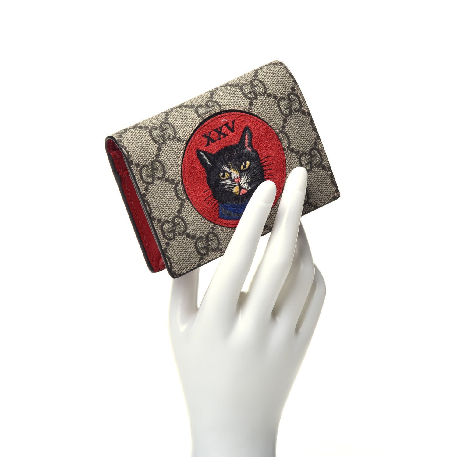 Gucci Soft GG Supreme Monogram Mystic Cat Card Case Wallet 2 of 8