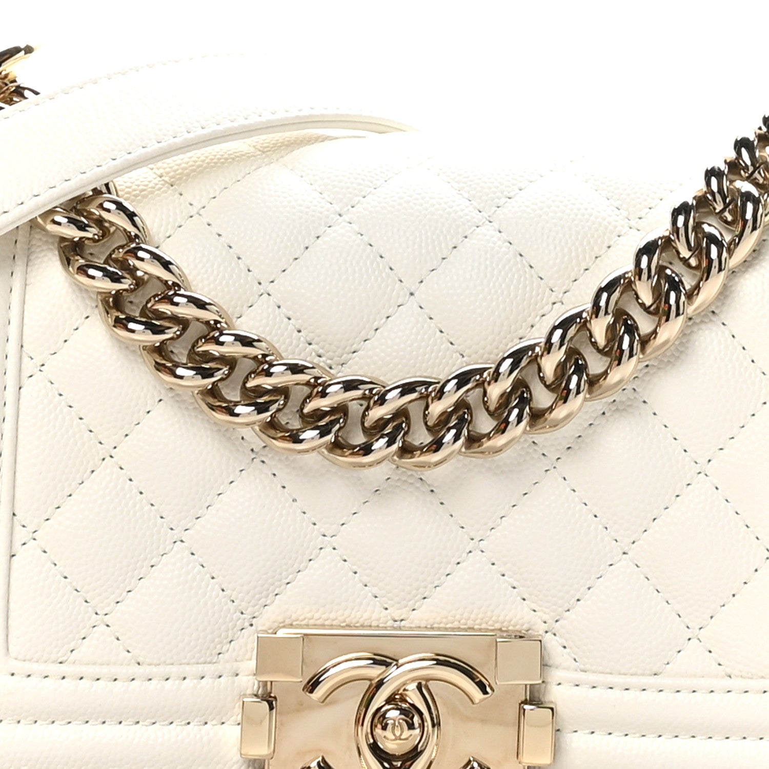 Chanel Caviar Quilted Small Boy Flap White 8 of 11