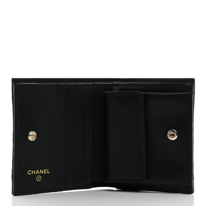 Chanel Caviar Quilted Multi Chain CC Compact Bifold Wallet Black 5 of 9