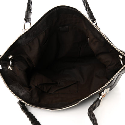 Gucci Pebbled Calfskin Large Bamboo Bar Tassel Shoulder Bag Dark Brown 5 of 10
