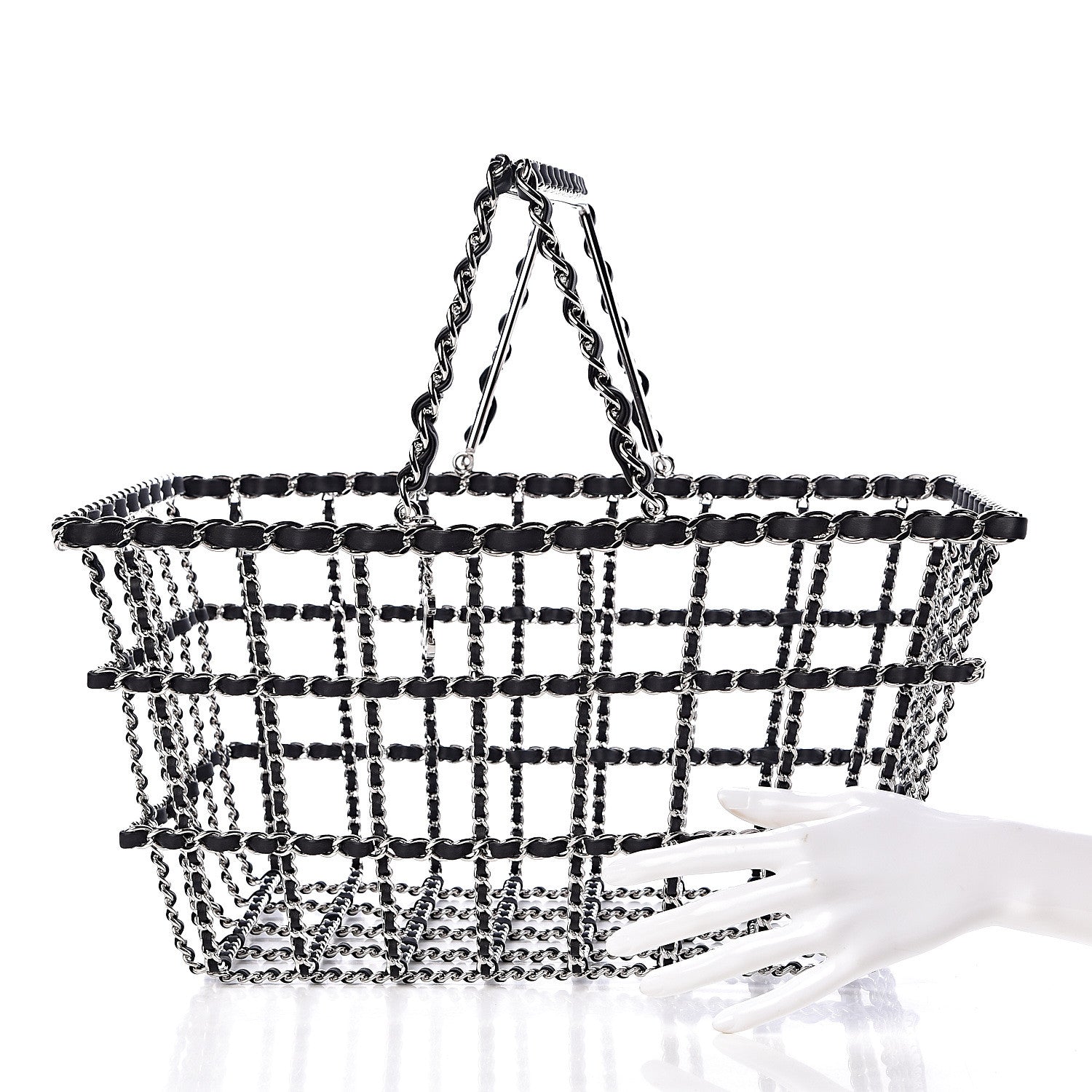 Chanel Brass Calfskin Grocery By Shopping Basket Silver 3 of 6